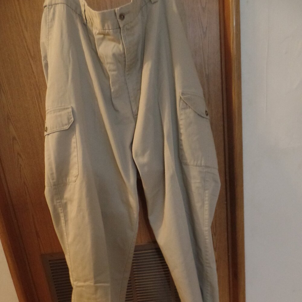 George Foreman Big & Tall "Comfort Zone" Cargo Khakis, Size 50x30